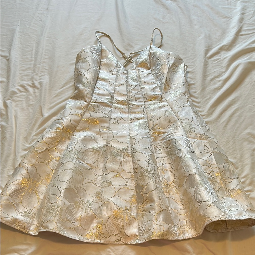 Lulu's Cream Spaghetti Strap Sundress for Weddings